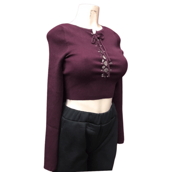 Fashion Crop Sweater Top 3 Pack Per Color (Size: S-M-L, 1-1-1)