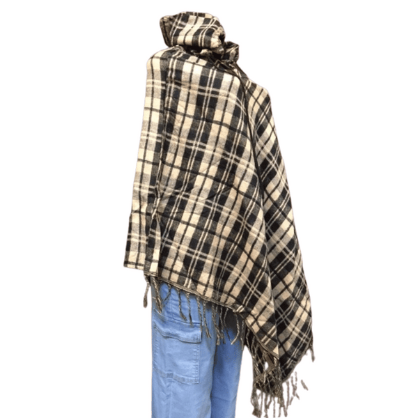 One Size Plaid Poncho 3 Pack (Size: One Size)