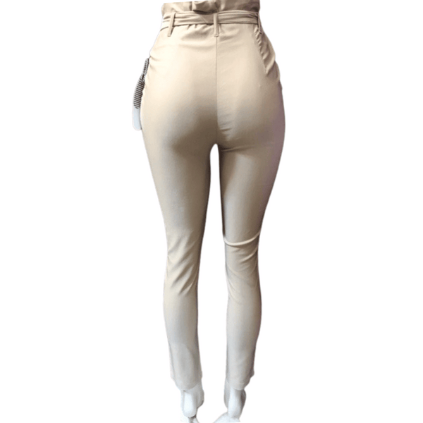 High Waist Fabric Belted Pant 6 Pack (Size: S-M-L, 2-2-2)