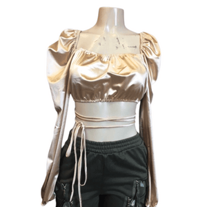 Satin Crop Top 6 Pack Assorted Colors (Size: S-M-L, 2-2-2)