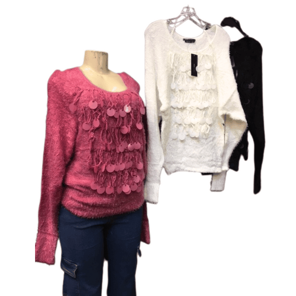 Branded Pre Ticket $210  Holiday Large Sequins Sweater 6 Pack Per Color (Size: S-M-L-XL, 1-2-2-1)