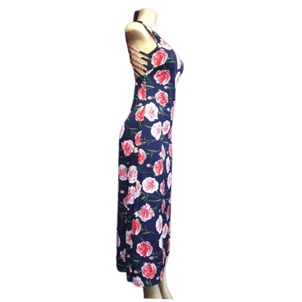Open Back Long Floral Dress 6 Pack Assorted Colors (Size: M-L, 3-3)