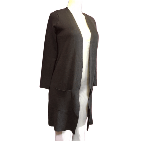 One Size 2 Pockets Open Front Long Cardigan 6 Pack Assorted Colors (Size: One Size)