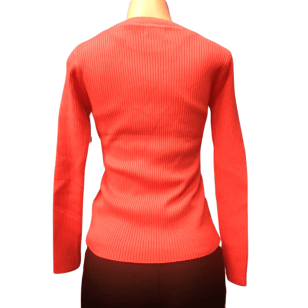Form Fitting Ribbed Crew Neck Sweater 6 Pack Assorted Colors (Size: One Size)
