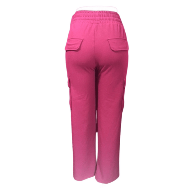 Elastic Waist Straight Leg Cargo Pants 6 Pack Per Color (Size: S-M-L, 2-2-2)