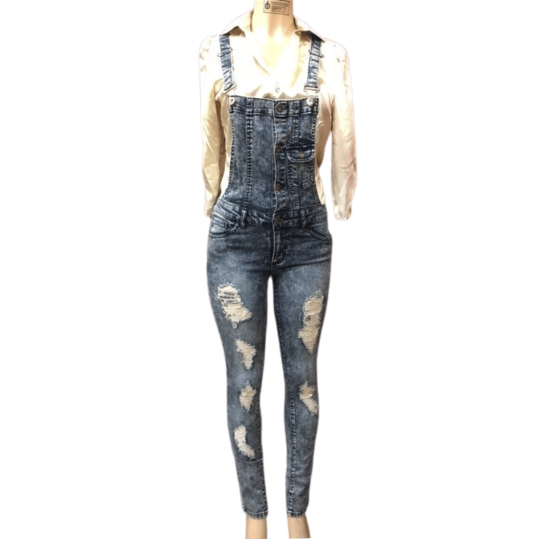Distressed Skinny Leg Overall 4 Pack (Size: S-M-L-XL, 1-1-1-1)