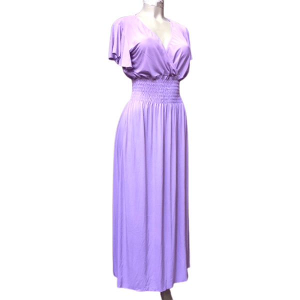 Cinched Waist V Neck Long Dress 6 Pack Assorted Colors (Size: S/M-L/XL, 3-3)