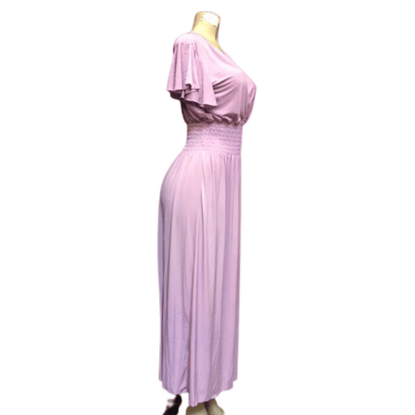 Cinched Waist V Neck Long Dress 6 Pack Assorted Colors (Size: S/M-L/XL, 3-3)