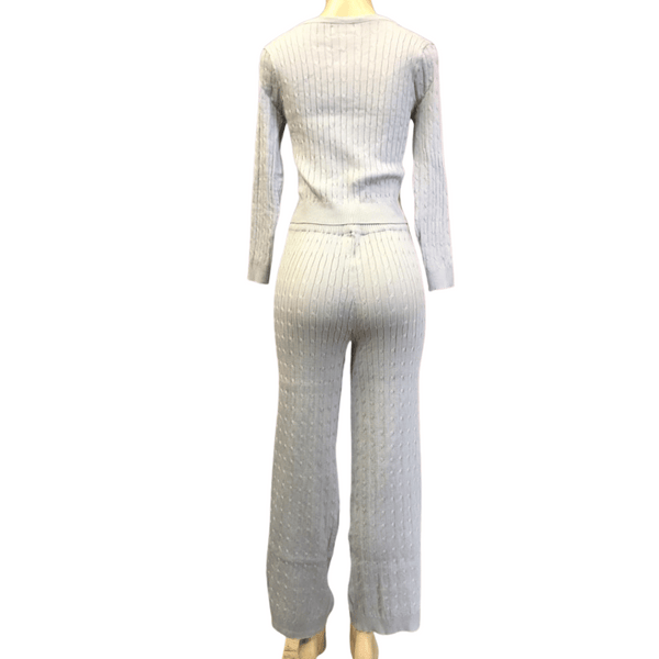Cable Knit Zipper Front Wide Leg Pant Set 6 Pack Assorted Colors (Size: One Size Fits All)
