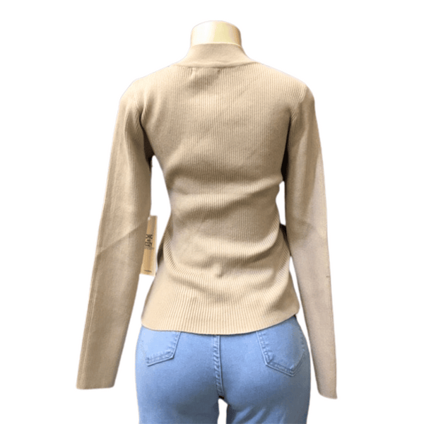 Zipper Front Ribbed Sweater 6 Pack Per Color (Size: S-M-L-XL, 1-2-2-1)