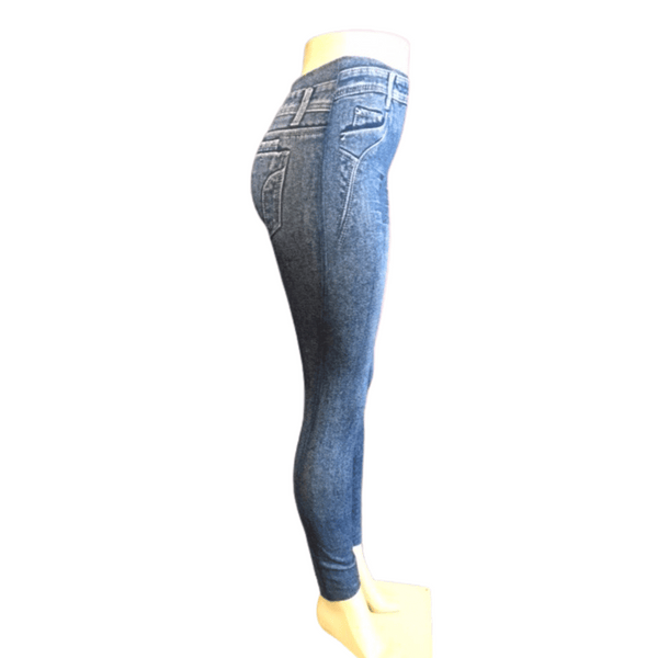 Denim Look Solid Colors Leggings 6 Pack Assorted Colors (Size: One Size)