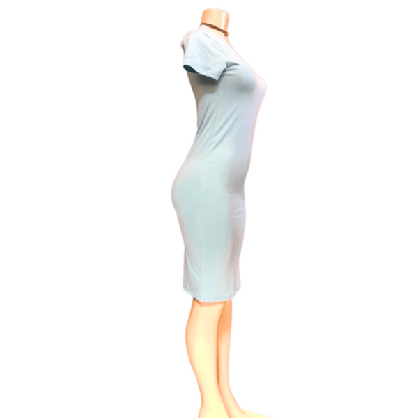 V Neck Short Sleeve Tee Dress 6 Pack Per Color (Size: S-M-L-XL, 1-2-2-1)
