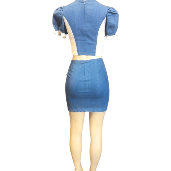 2 PCs Denim Shear Skirt Set 6 Pack (Size: S-M-L, 2-2-2)