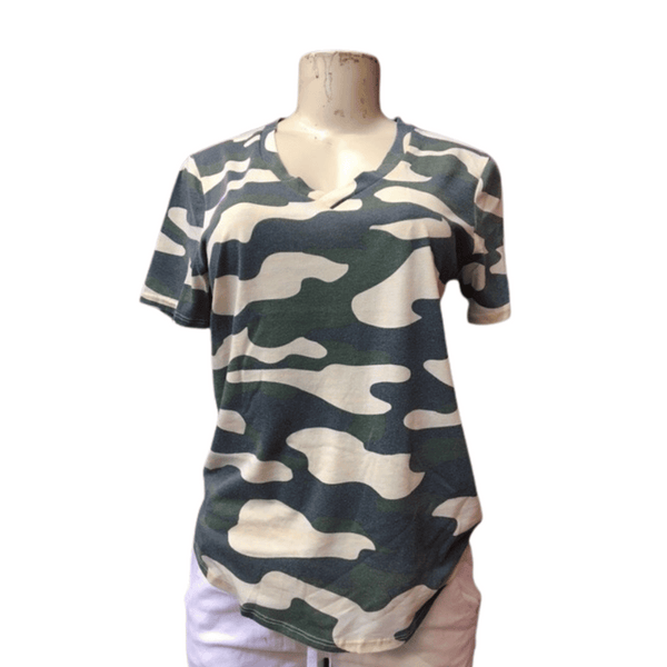 V Neck Camo Tee 6 Pack (Size: S-M-L-XL, 1-2-2-1)