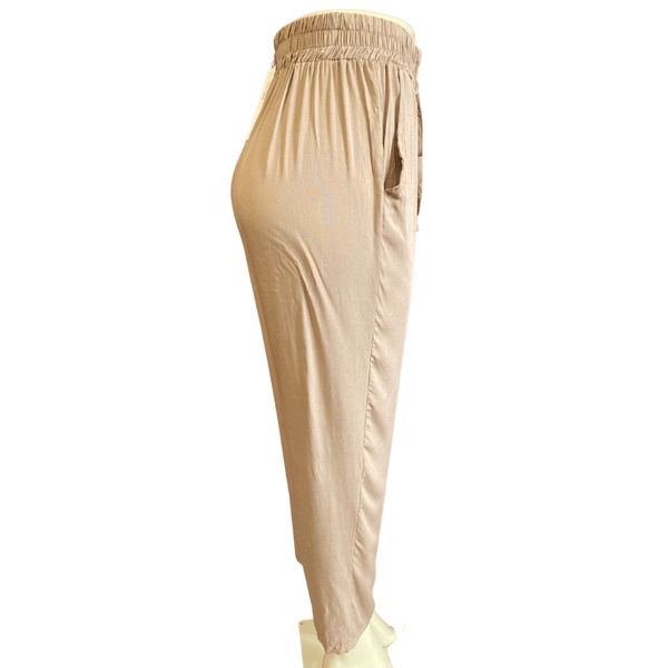 Elastic Waist Pants 6 Pack Per Solid Colors (Size: S-M-L-XL, 1-2-2-1)