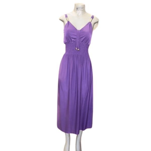 Solid Cinched Waist Long Dress with Strap Ornamentation 6 Pack Assorted Colors ( Size; S/M-L/XL,3-3)