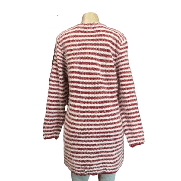Striped Open Cardigan With 2 Front Pocket 6 Pack Assorted Colors (Size: One Size Fits All)
