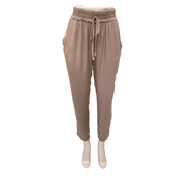 Elastic Waist Pants 6 Pack Per Solid Colors (Size: S-M-L-XL, 1-2-2-1)