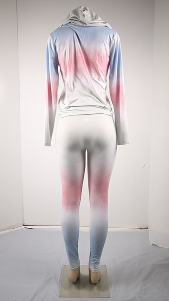 Women's Activewear Clothes Muted Tye Dye Hoodie and Legging/3-3-3-3