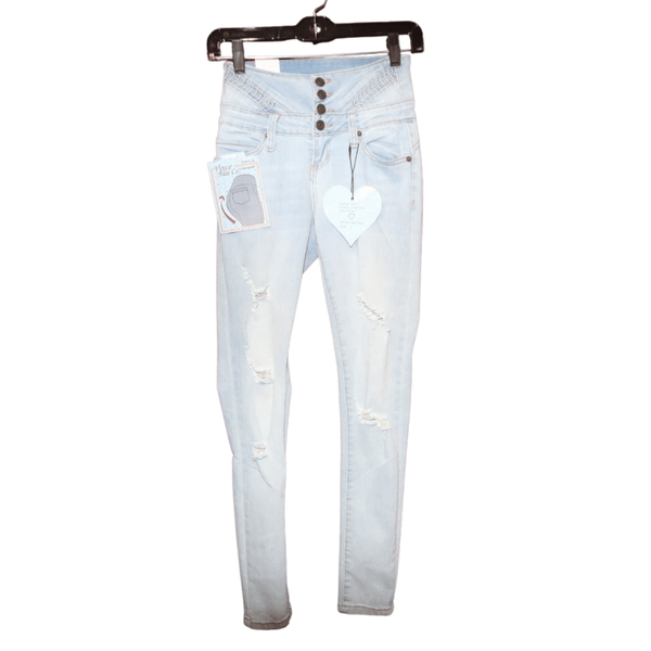 Columbian Style Levanta Cola Washed Distress Skinny Jeans (Sizes:1-3-5-7-9-11-13-15, Quantity: 1-2-2-2-2-1-1-1)