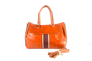 Tomiya Shoulder Handbag Orange Leather