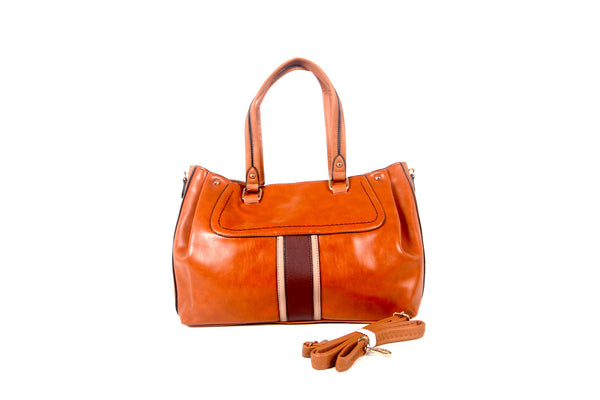 Tomiya Shoulder Handbag Orange Leather