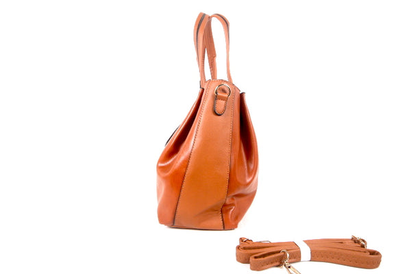 Faux Leather Crossbody Satchel Bags Brown