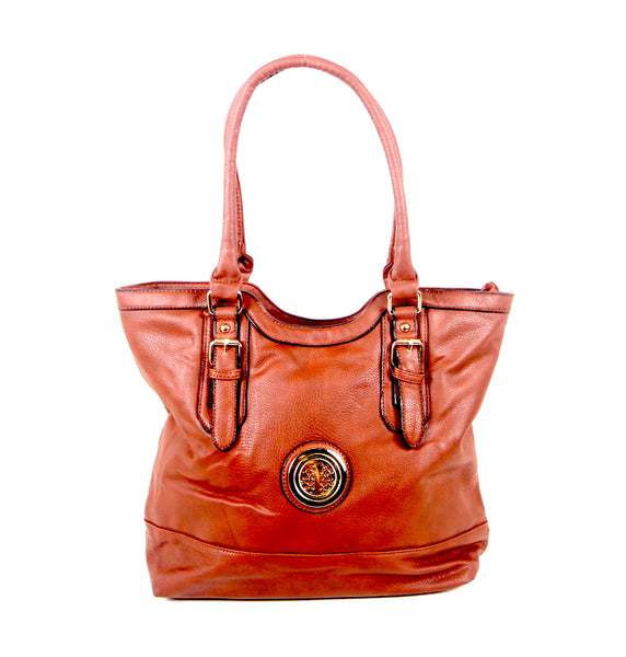 Tomiya Brown Soft Faux Leather Shoulder Bag