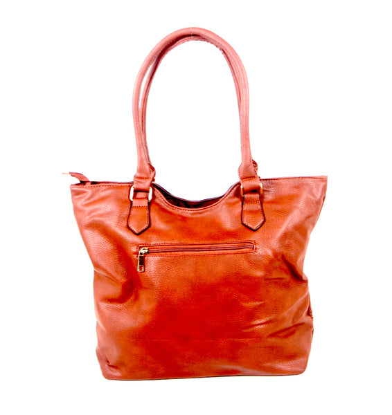 Tomiya Brown Soft Faux Leather Shoulder Bag