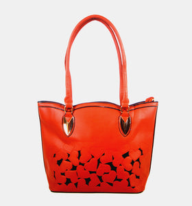 Tomiya Red-orange Women's Handbag Heart Spots