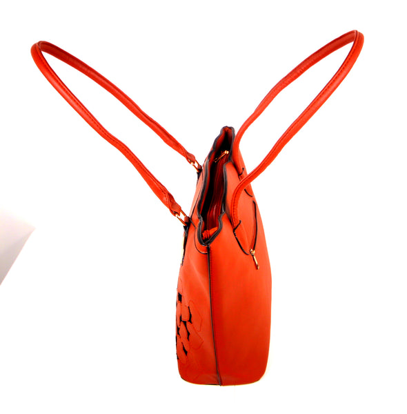 Tomiya Red-orange Women's Handbag Heart Spots