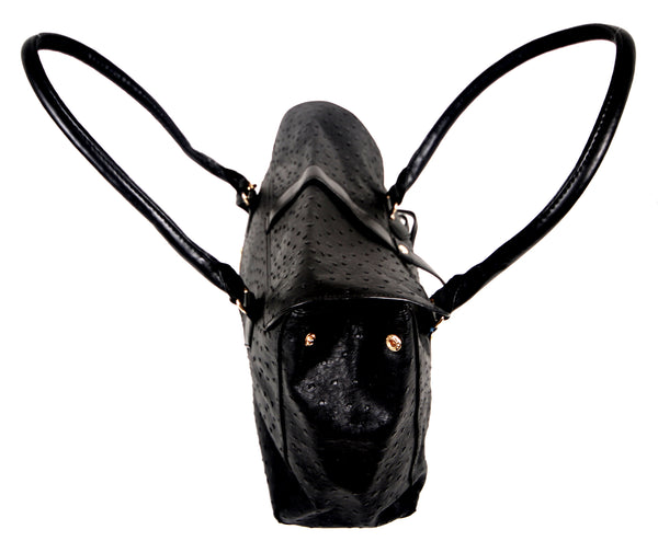 Tomiya Flap Faux Ostrich Leather Handbag 6 Pack (Black & Brown)