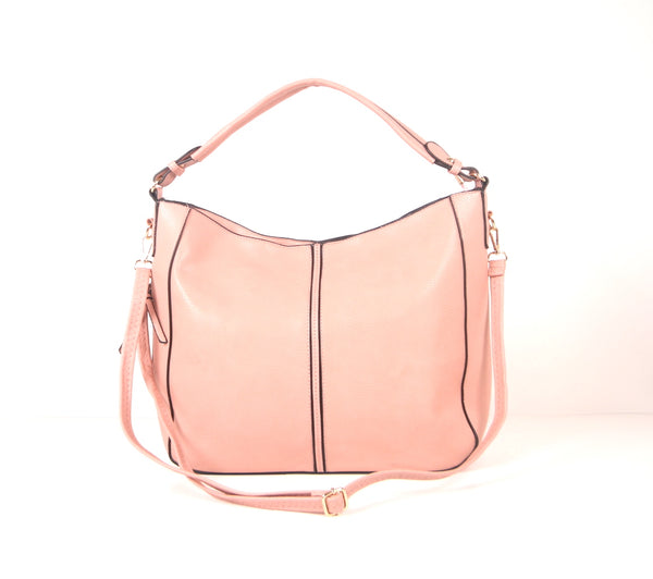 Tomiya Handbag Zipper Top Satchel Shoulder Bag Pink