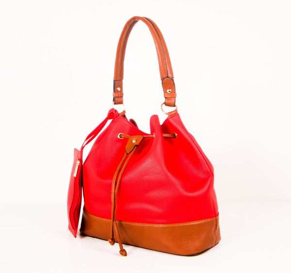 Tomiya Drawstring Bucket Bag Red