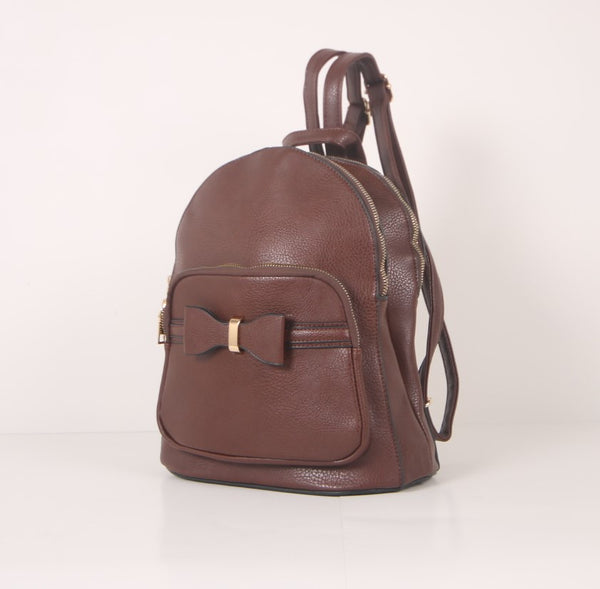 Tomiya Ribbon Backpack Dark Brown