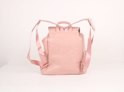 Tomiya Pull String Flap Backpack Pink