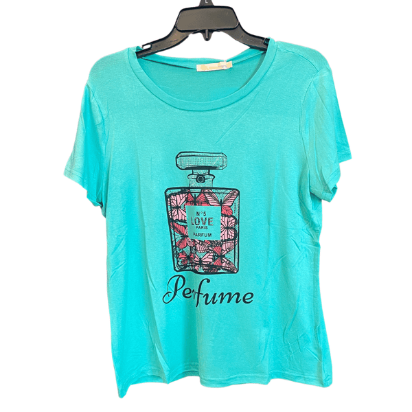 Embellished Tee Tops 6 Pack Assorted Colors One Print ( Size: S/M-L/XL, 3-3)