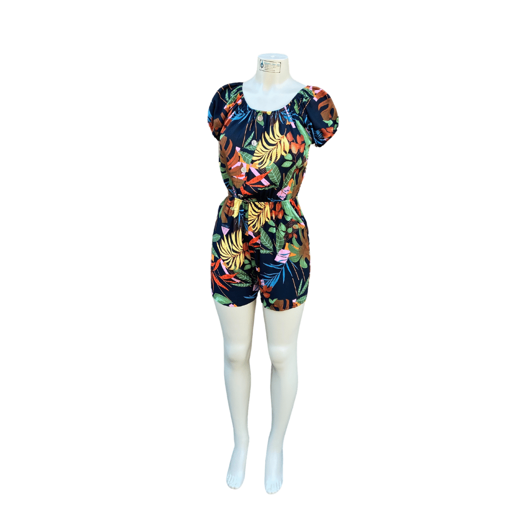 Floral Romper with Two Side Pockets 6 Pack (Size: S/M-L/XL, 3-3) Assorted Colors