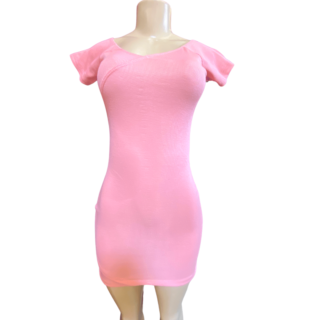 Bodycon Cap Sleeve Summer Dress 4 Pack (S-M-L-XL, 1-1-1-1)
