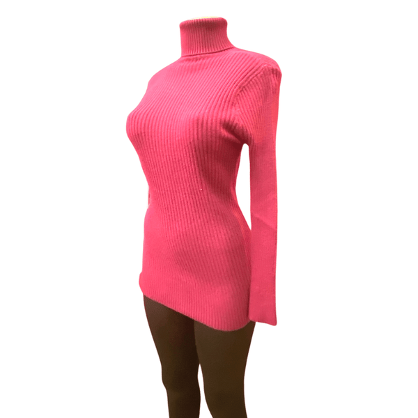 Ribbed Turtle Neck Sweater Long Sleeve (One Size Fits All) 6 Pack Assorted Colors