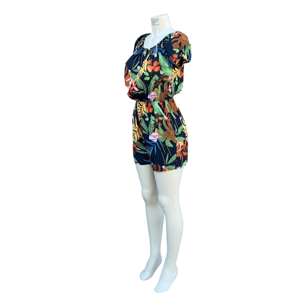 Floral Romper with Two Side Pockets 6 Pack (Size: S/M-L/XL, 3-3) Assorted Colors