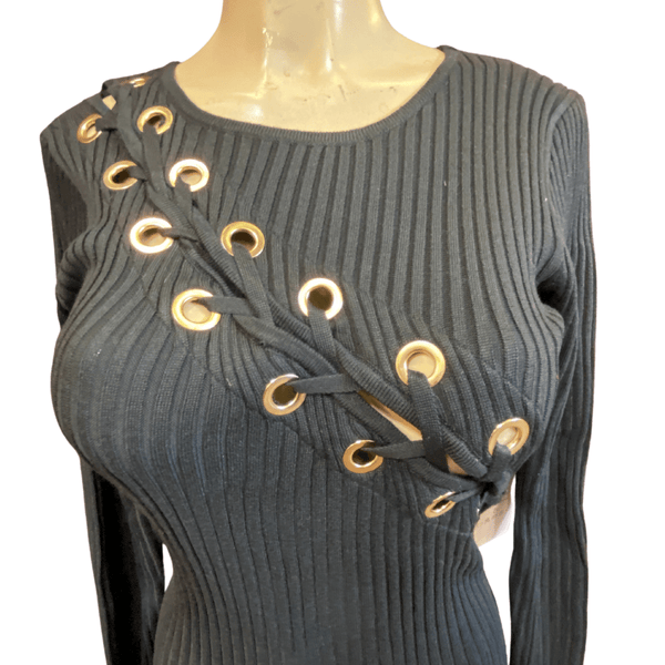 Grommets Accent Sweater Dress Long Sleeve Dress 6 Pack (S-M-L-XL, 1-2-2-1)