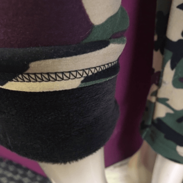Fur Lined Camo Side Stripe Legging 12 Pack Assorted Colors (Size: S/M-L/XL, 6-6 )