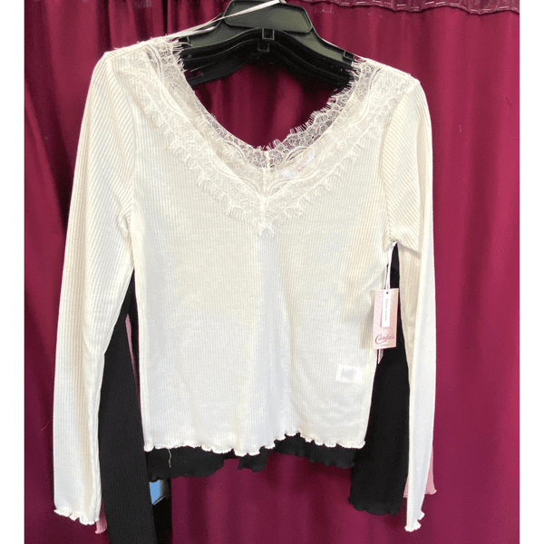 Branded Transitional Long Sleeve Top with Lace Trim 6 Pack (XS-S-M-L-XL-XXL, 1-1-1-1-1-1)