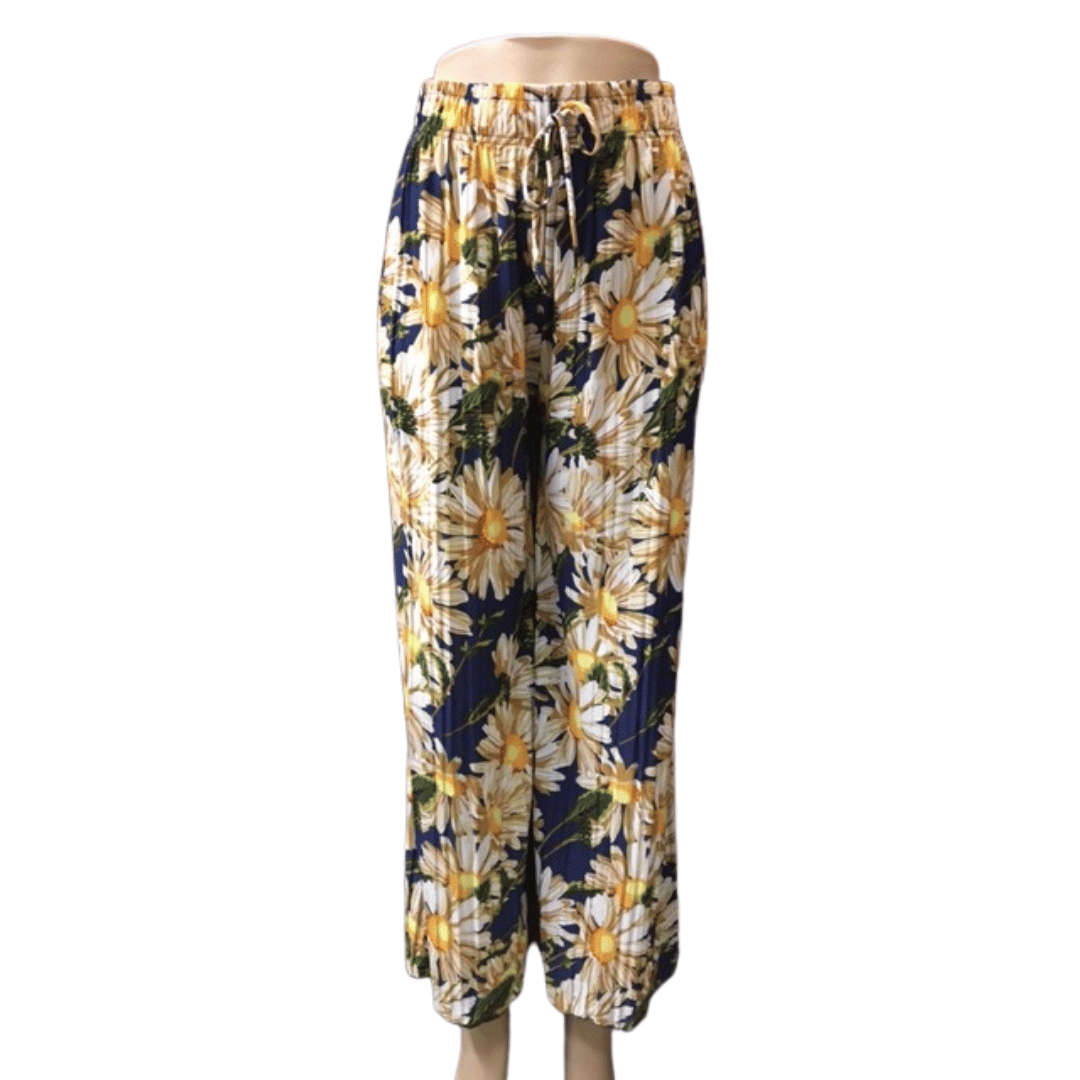 Floral Palazzo Pant 6 Pack Assorted Colors (Size: One Size Fits All)