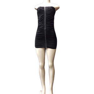 Branded Zipper Front Mini Dress 6 Pack Per Color (Size: S-M-L-XL, 1-2-2-1)
