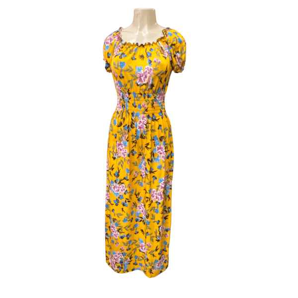 Floral Cinched Waist Spring/Summer Casual Dress 12 pack ( Size M-L ,4-4-4)