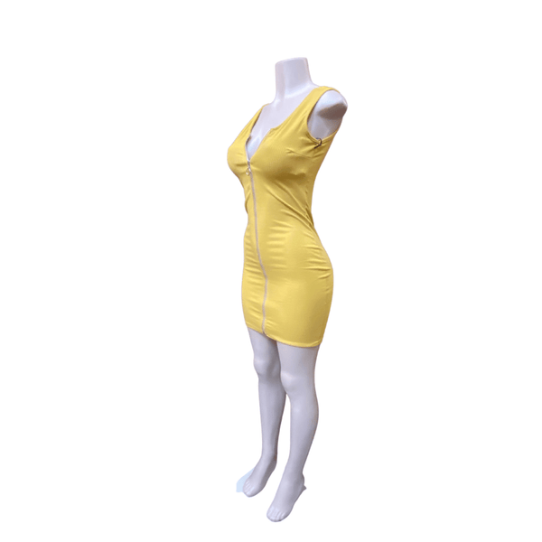 Zip Front Ribbed Bodycon Form Fitting Dress 6 Pack Per Color  (Size: S-M-L-XL, 1-2-2-16)