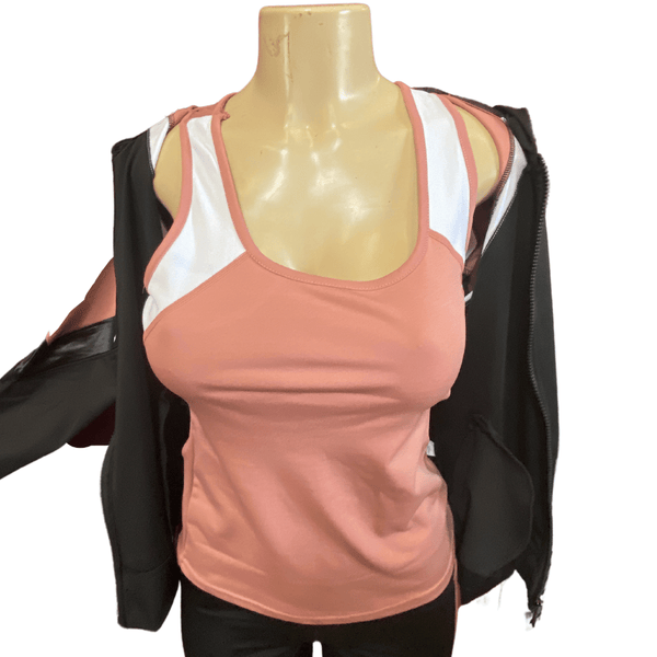3 Piece Set Leather Look Accent Hoodie Activewear 8 Pack Assorted Colors (S/M-L/XL, 4-4)