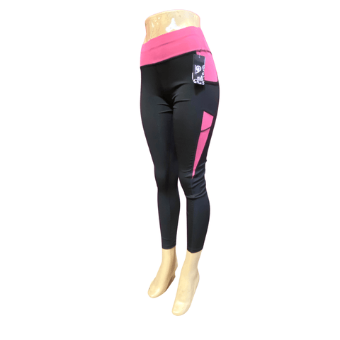 Active Legging with Two Phone Side Pockets 6 Pack Assorted Highlight Colors (S/M-L/XL, 3-3)